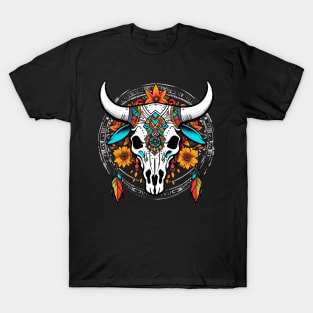 Boho blooming bull skull T-Shirt